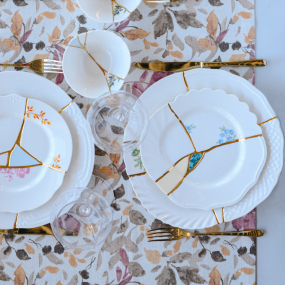 Тарелка салатная Kintsugi 21 см, декор 3