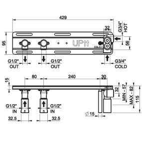 Внутренняя часть Gessi HI-FI 63021.031 смесителя термостатического, хром