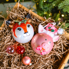 Елочный шар "Свинья" 8 см