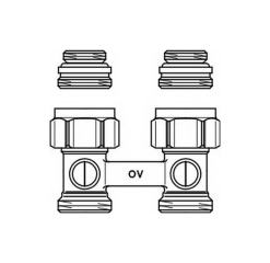 Узел подключения Oventrop Multiflex F, 1/2 HP x 3/4 НР, проходной