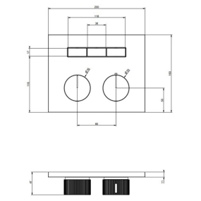 Внешняя часть Gessi HI-FI 63006.299 смесителя термостатического, черный матовый