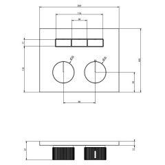Внешняя часть Gessi HI-FI 63006.299 смесителя термостатического, черный матовый