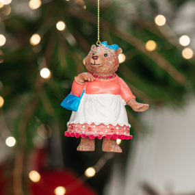 Новогодняя игрушка "Мама-медведица" 9 см