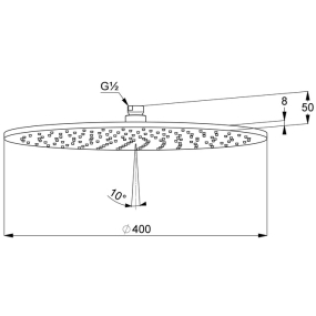 Лейка для душа Kludi A-Qa 6434005-00, потолочная, 40 см, хром