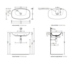 Раковина подвесная Flaminia Nuda 76х44 ND75L, белая