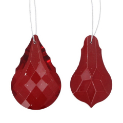 Елочная игрушка "Красный кулон" 6 см, в ассортименте