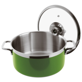 Кастрюля с крышкой Buffet Life Cooking 20 см/3,1 л, зеленая