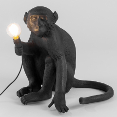 Лампа настольная Monkey Lamp Sitting  Outdoor 32 см, черная