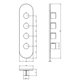 Внешняя часть Gessi Oxygene 43066.031 смесителя термостатического, хром