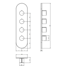 Внешняя часть Gessi Oxygene 43066.031 смесителя термостатического, хром