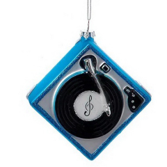 Елочная игрушка "Проигрыватель" 10,4 см, синяя
