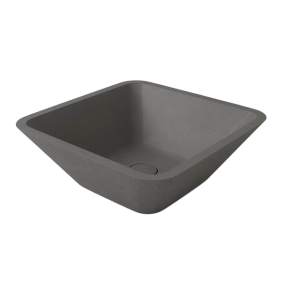 Раковина Holbi Saturn 43х43, из Nano Concrete, Бетон, с клапаном