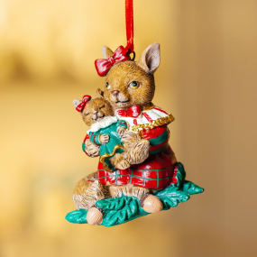 Игрушка на елку "Белка-мама и дочь" 10 см