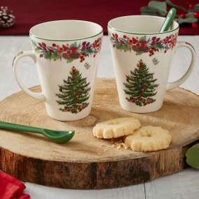Кружка Spode Christmas Tree 400 мл, с ложкой