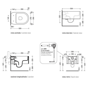 Унитаз подвесной Flaminia Astra 52х36 AS118G,  с сиденьем, белый
