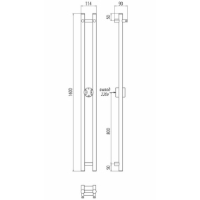 Полотенцесушитель Terminus DUO 160х12, электрический, хром