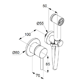 Смеситель для гигиенического душа Kludi Bozz 389985376, белый матовый