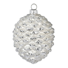 Елочная игрушка "Шишка" 8 см, цвет серебро