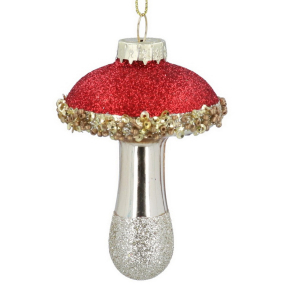 Елочная игрушка "Красный гриб" 9 см