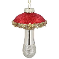 Елочная игрушка "Красный гриб" 9 см