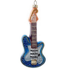 Новогодняя игрушка "Бас-гитара голубая" 14,6 см