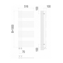 Полотенцесушитель Terminus Астра 100х70, водяной, белый матовый