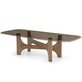 Стол журнальный Calligaris Nogu 130х70 CS5162, Canaletto Walnut / Annealed Bronze