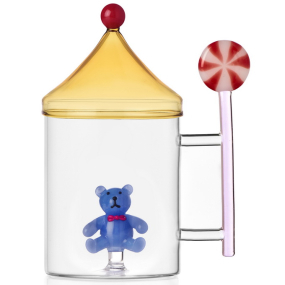 Кружка с крышкой "Голубой мишка" Schiaccianoci