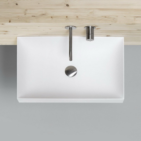 Раковина Antonio Lupi Stratos, 63х40х12, из Flumood, с клапаном, белый матовый
