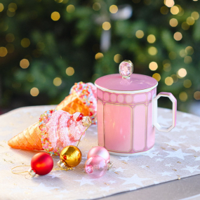 Кружка с крышкой Signum Rose 390 мл