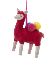 Игрушка на елку "Альпака красная" 9,9 см