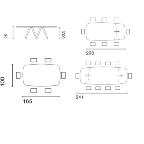 Стол Calligaris Cartesio 165(241)х100 CS4111, Calacatta Black