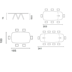 Стол Calligaris Cartesio 165(241)х100 CS4111, Calacatta Black