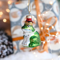 Елочная игрушка "Лягушка-царевна" 8 см