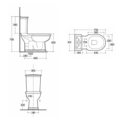 Унитаз напольный RAK Ceramics Washington WAWC00003, комплект, белый