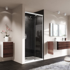 Раздвижная дверь Huppe Aura elegance 140х200 401516.087.322.730, односекционная, стекло 6 мм, профиль-матовое серебро
