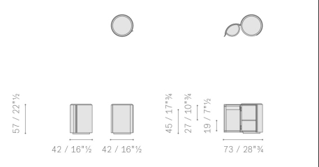 Тумба Poltrona Frau Stock'n Roll Left, Tonka