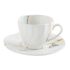 Чашка кофейная с блюдцем Seletti Kintsugi, декор 2