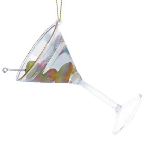 Елочная игрушка "Бокал грязного мартини" 11 см