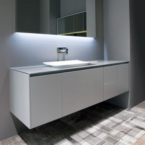 Раковина Antonio Lupi Foglio, 63х41, из Flumood, с клапаном, белый матовый