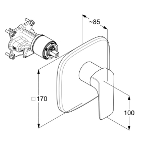 Внешняя часть Kludi Ameo 416550575 смесителя для душа, хром