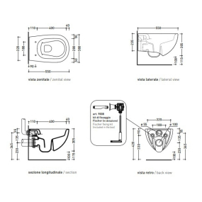 Унитаз подвесной Flaminia IO IO118G, 55х38, с сиденьем, белый