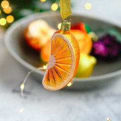 Игрушка на елку "Долька апельсина" 10 см