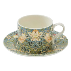 Чашка чайная с блюдцем Morris & Co 280 мл, декор клубничный вор Чашка чайная с блюдцем Morris & Co 280 мл, декор клубничный вор