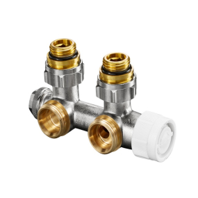 Узел подключения Oventrop Multiblock T, 1/2 НГ x 3/4 НР, угловой, с преднастройкой