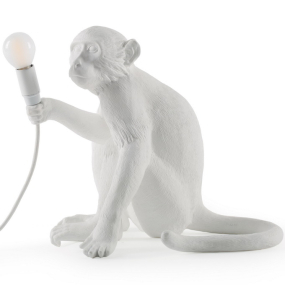 Лампа настольная Monkey Lamp Sitting 32 см, белая