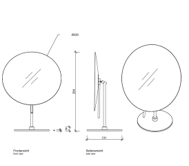 Зеркало  Decor Walther Mirrors 20х15х30 0122560, черное матовое