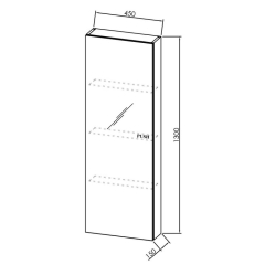 Зеркальный шкаф-пенал Kolpa-San Malaya M 1302/15 OAK, 130х45, подвесной, дерево