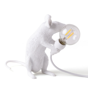 Лампа настольная Seletti Mouse Lamp Mac Sitting 12,5 см, белая