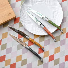 Набор ножей для стейка Laguiole en Aubrac, 4 шт, ручка - береза